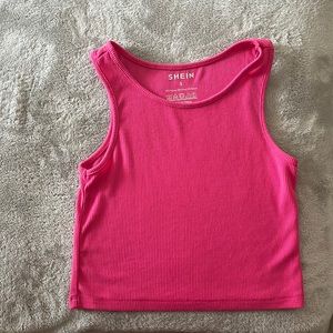 hot pink crop top tank women small